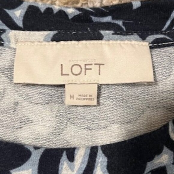 Loft Blue Floral Sweatshirt - Size Medium - Picture 5 of 6
